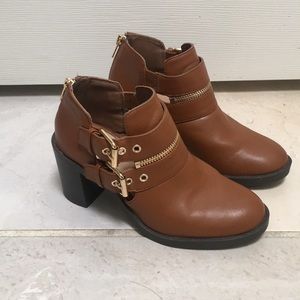 Brown booties, rarely worn